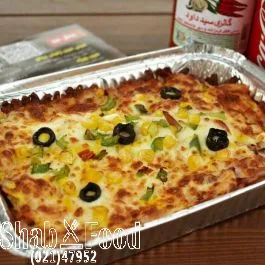 سیب زمینی تنوری با ژامبون و قارچ و پنیر