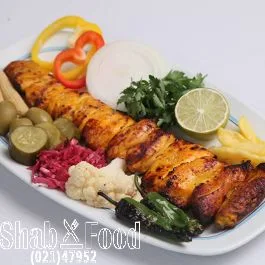 خوراک جوجه کباب با سیب زمینی